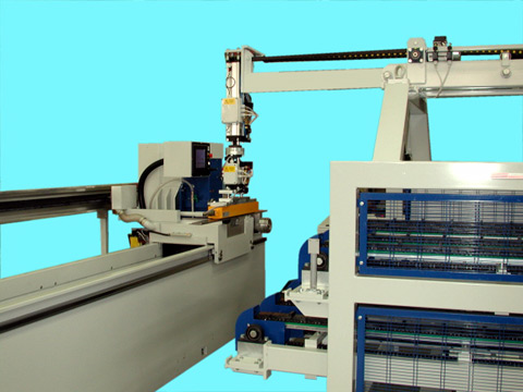 MVM Automatic Knife Load and un-load system. Robot feed allows unattended overnight grinding.