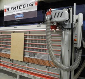 Striebig Vertical Panel Saw in action