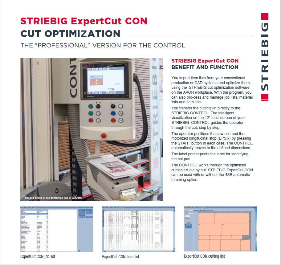 ExpertCut for the STRIEBIG Control