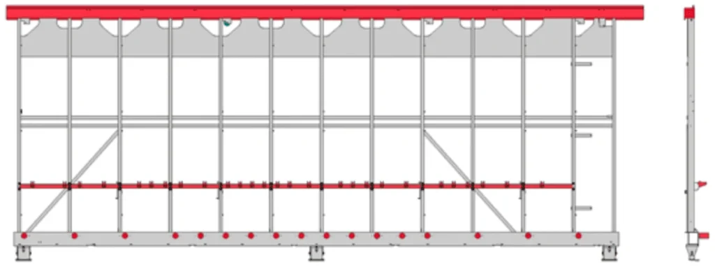 CAD drawing of a typical Striebig Frame