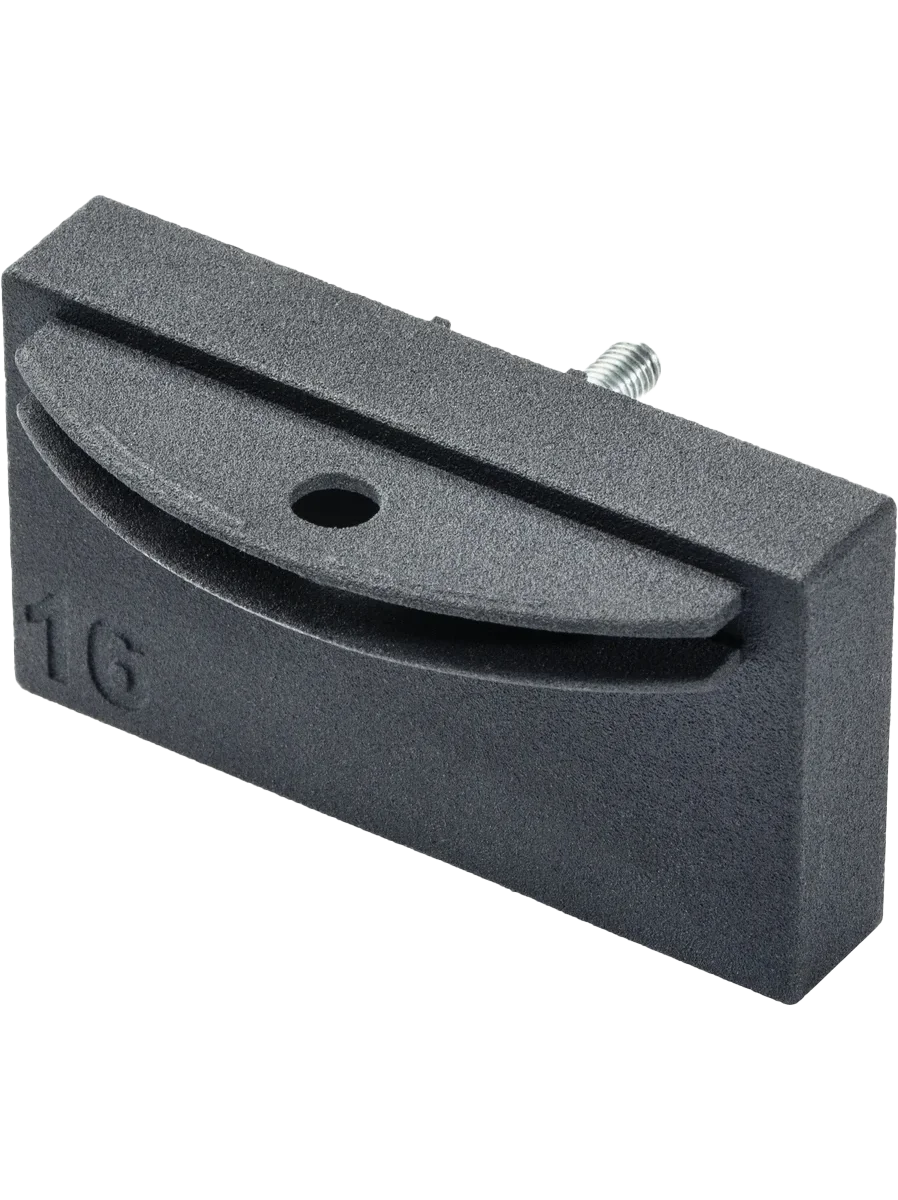 Lamello-Drill Jig-255255-iso-padded Lamello Clamex P drill jig, element insert P-16, suitable for part. no. 125344 for LC P-16